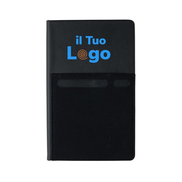 Taccuino A5 Deluxe con taschini - personalizzabile con logo