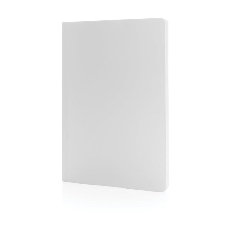 Taccuino A5 Impact con copertina morbida e carta di pietra bianco - personalizzabile con logo