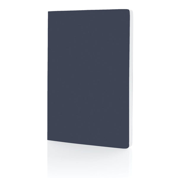 Taccuino A5 Impact con copertina morbida e carta di pietra blu navy - personalizzabile con logo