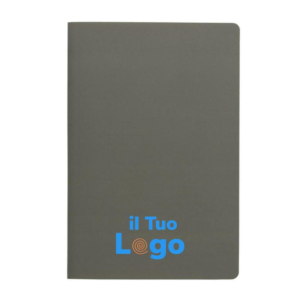 Taccuino A5 Impact con copertina morbida e carta di pietra colorato - personalizzabile con logo