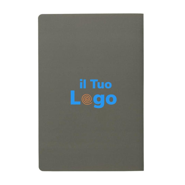 Taccuino A5 Impact con copertina morbida e carta di pietra colorato - personalizzabile con logo