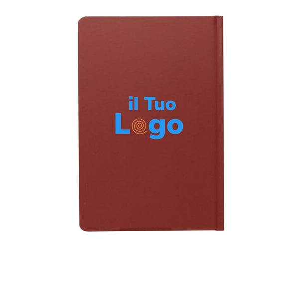 Taccuino A5 in carta di pietra e copertina rigida colorato - personalizzabile con logo