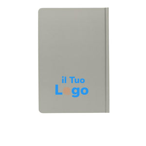 Taccuino A5 in carta di pietra e copertina rigida colorato - personalizzabile con logo