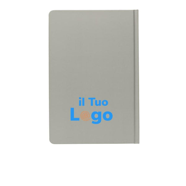 Taccuino A5 in carta di pietra e copertina rigida colorato - personalizzabile con logo