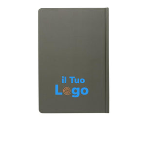 Taccuino A5 in carta di pietra e copertina rigida colorato - personalizzabile con logo