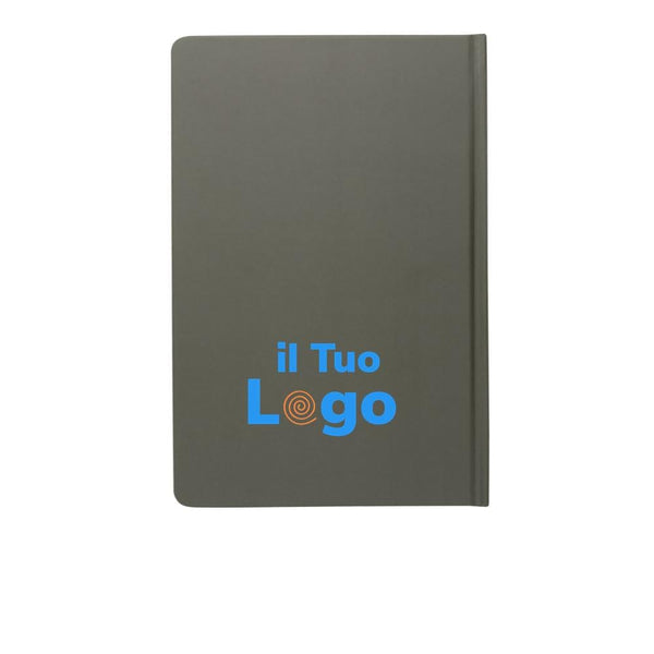 Taccuino A5 in carta di pietra e copertina rigida colorato - personalizzabile con logo
