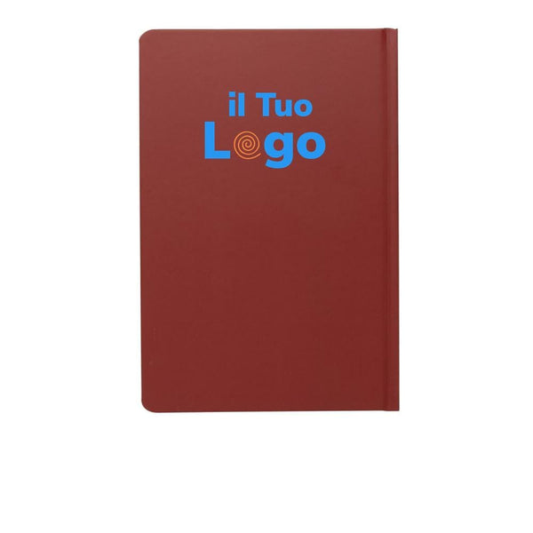 Taccuino A5 in carta di pietra e copertina rigida colorato - personalizzabile con logo