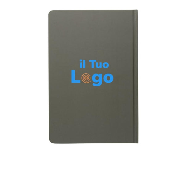 Taccuino A5 in carta di pietra e copertina rigida colorato - personalizzabile con logo