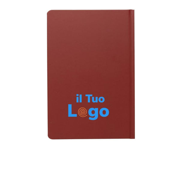Taccuino A5 in carta di pietra e copertina rigida colorato - personalizzabile con logo
