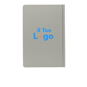 Taccuino A5 in carta di pietra e copertina rigida colorato - personalizzabile con logo