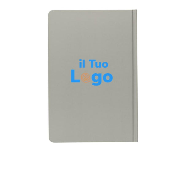 Taccuino A5 in carta di pietra e copertina rigida colorato - personalizzabile con logo