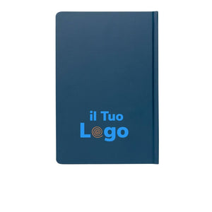 Taccuino A5 in carta di pietra e copertina rigida colorato - personalizzabile con logo