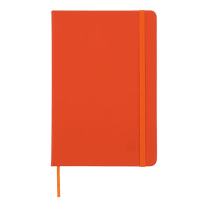 Taccuino A5 in PU con pagine puntinata FSC Arancione - personalizzabile con logo