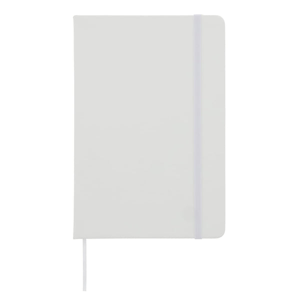 Taccuino A5 in PU con pagine puntinata FSC Bianco - personalizzabile con logo