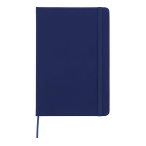 Taccuino A5 in PU con pagine puntinata FSC blu navy - personalizzabile con logo