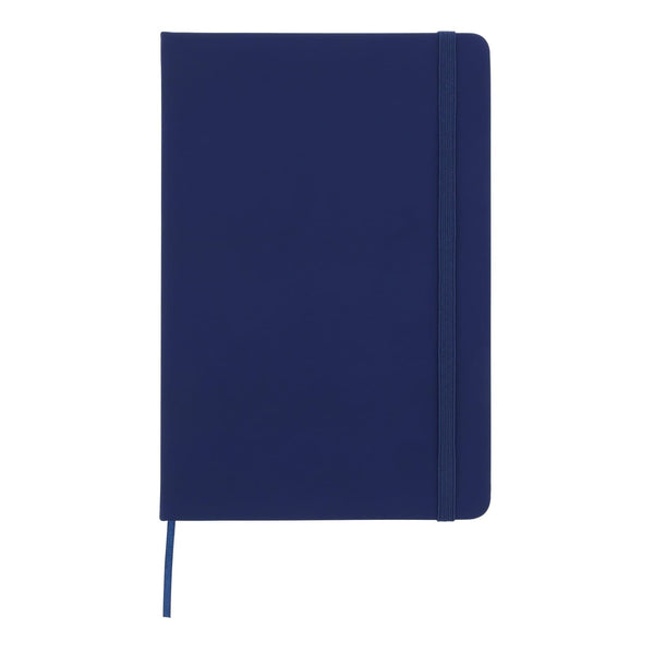 Taccuino A5 in PU con pagine puntinata FSC blu navy - personalizzabile con logo