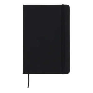 Taccuino A5 in PU con pagine puntinata FSC Nero - personalizzabile con logo