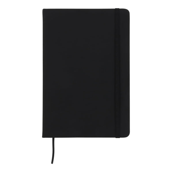 Taccuino A5 in PU con pagine puntinata FSC Nero - personalizzabile con logo