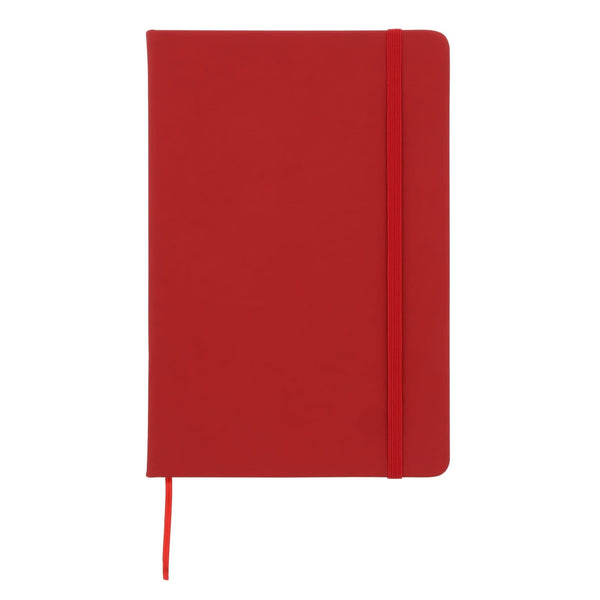 Taccuino A5 in PU con pagine puntinata FSC Rosso - personalizzabile con logo