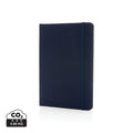 Taccuino A5 in RPETcertificato GRS blu navy - personalizzabile con logo