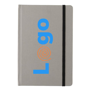 Taccuino A5 in RPETcertificato GRS grigio - personalizzabile con logo