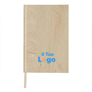 Taccuino A5 Kavana wood print marrone chiaro - personalizzabile con logo