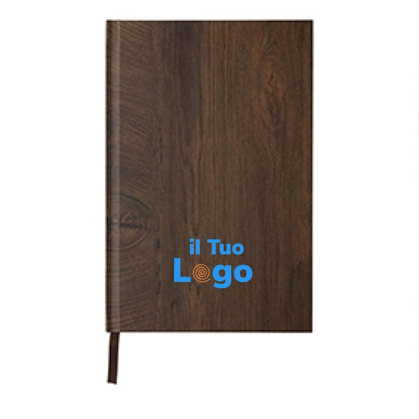 Taccuino A5 Kavana wood print marrone scuro - personalizzabile con logo
