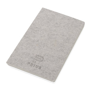 Taccuino A5 Phrase in feltro riciclato certificato GRS - personalizzabile con logo