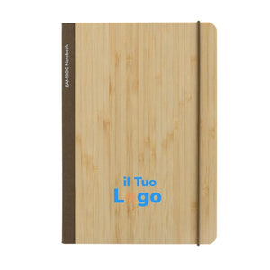 Taccuino A5 Scribe in bambù - personalizzabile con logo