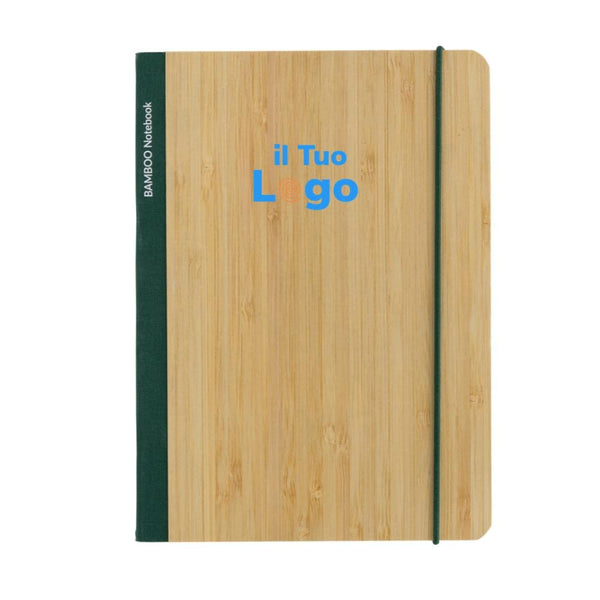 Taccuino A5 Scribe in bambù - personalizzabile con logo
