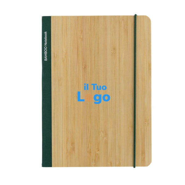 Taccuino A5 Scribe in bambù - personalizzabile con logo