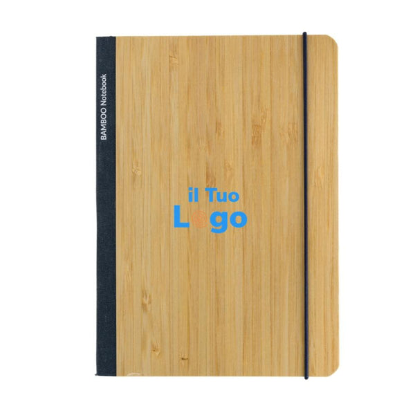 Taccuino A5 Scribe in bambù - personalizzabile con logo