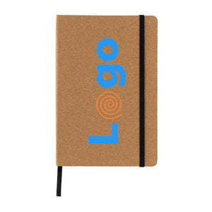 Taccuino A5 Stoneleaf in sughero e carta di pietra marrone - personalizzabile con logo