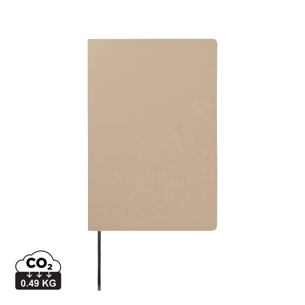 Taccuino con copertina morbida VINGA Baltimore in PU RCS beige - personalizzabile con logo