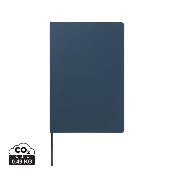 Taccuino con copertina morbida VINGA Baltimore in PU RCS blu navy - personalizzabile con logo
