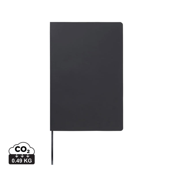 Taccuino con copertina morbida VINGA Baltimore in PU RCS nero - personalizzabile con logo
