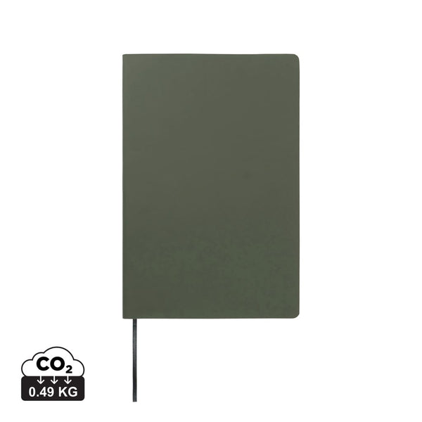 Taccuino con copertina morbida VINGA Baltimore in PU RCS verde - personalizzabile con logo