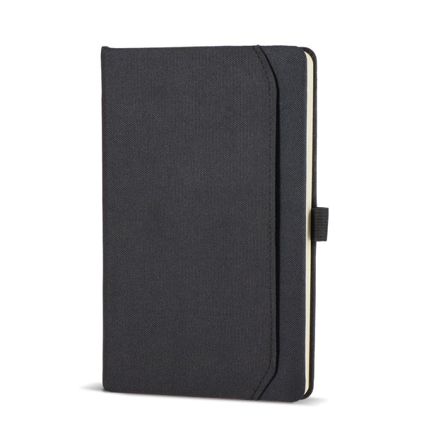 Taccuino con tasca Ashira A5 Nero - personalizzabile con logo