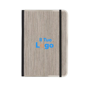 Taccuino deluxe A5 Treeline copertina in legno grigio - personalizzabile con logo