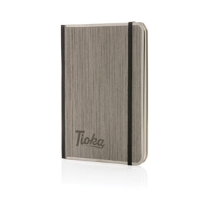 Taccuino deluxe A5 Treeline copertina in legno - personalizzabile con logo