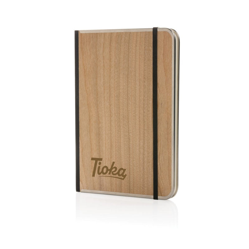 Taccuino deluxe A5 Treeline copertina in legno - personalizzabile con logo
