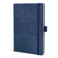 Taccuino in pelle termica A5 blu navy - personalizzabile con logo