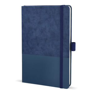 Taccuino in pelle termica A5 blu navy - personalizzabile con logo