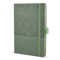 Taccuino in pelle termica A5 Marrone scuro / Verde - personalizzabile con logo