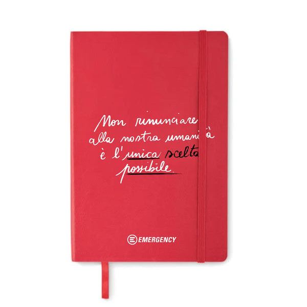 TACCUINO MORBIDO ROSSO SCELTA EMERGENCY - personalizzabile con logo