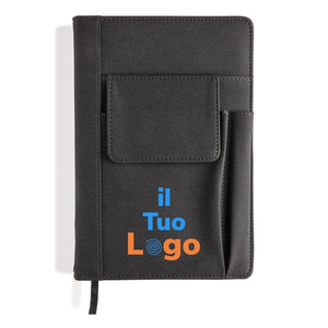 Taccuino porta smartphone nero - personalizzabile con logo