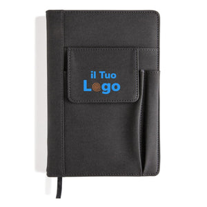 Taccuino porta smartphone nero - personalizzabile con logo