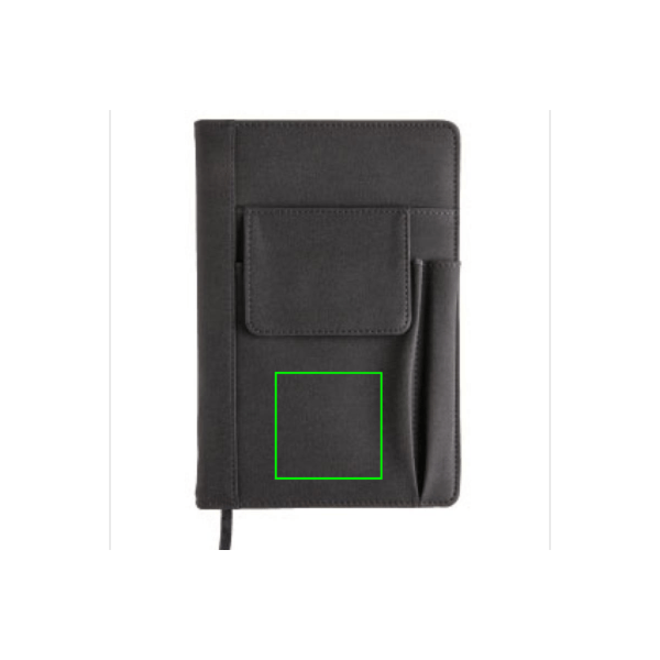 Taccuino porta smartphone nero - personalizzabile con logo