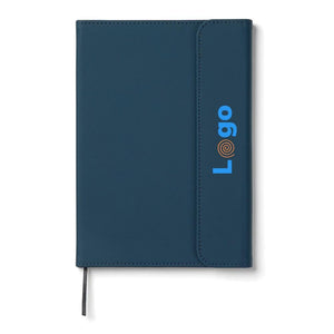 Taccuino VINGA Baltimore in carta e PU certificato GRS blu navy - personalizzabile con logo