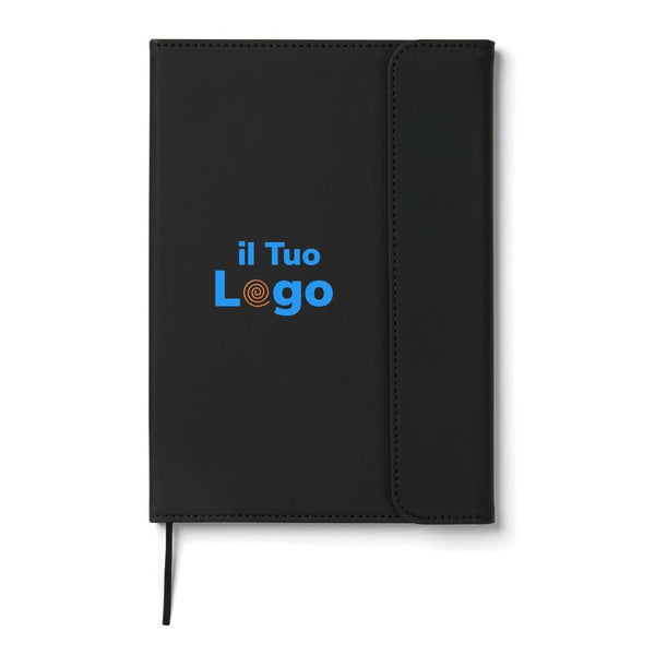 Taccuino VINGA Baltimore in carta e PU certificato GRS nero - personalizzabile con logo